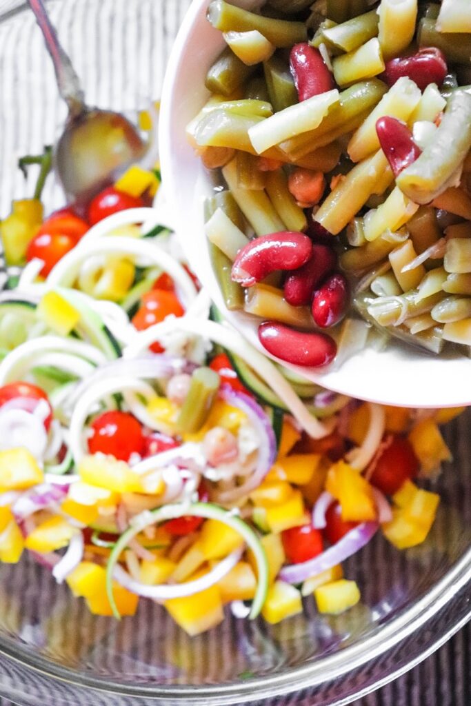 4 Bean Salad Jar Lunch Ingredients